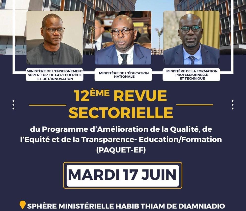 12e Revue sectorielle du PAQUET-EF : les ministères du secteur de l’éducation mobilisés autour d’un pilotage concerté des politiques éducatives