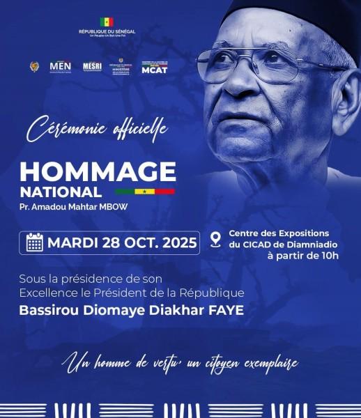 Hommage national au Pr. Amadou Mahtar Mbow : la Nation s’incline devant un monument du savoir