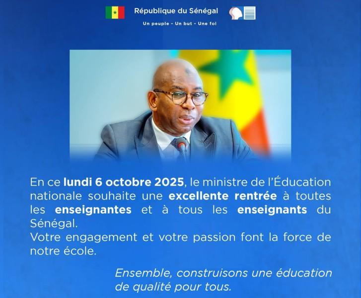 Rentrée scolaire 2025-2026 : le Ministre de l’Éducation nationale en tournée dans les écoles de Dakar pour saluer et encourager les enseignants